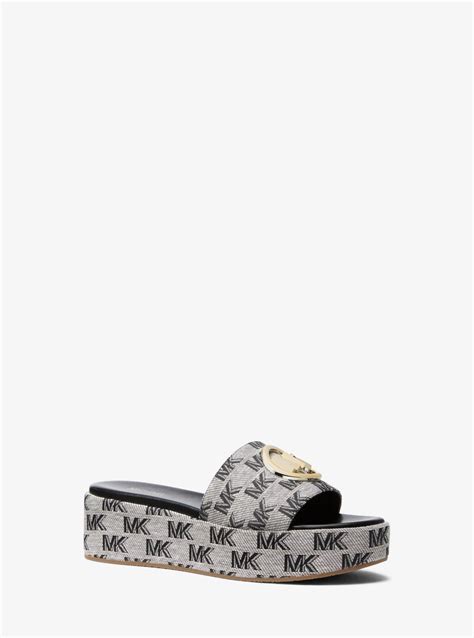 michael michael kors sadler logo jacquard wedge sandal|Sadler Logo Jacquard Wedge Sandal .